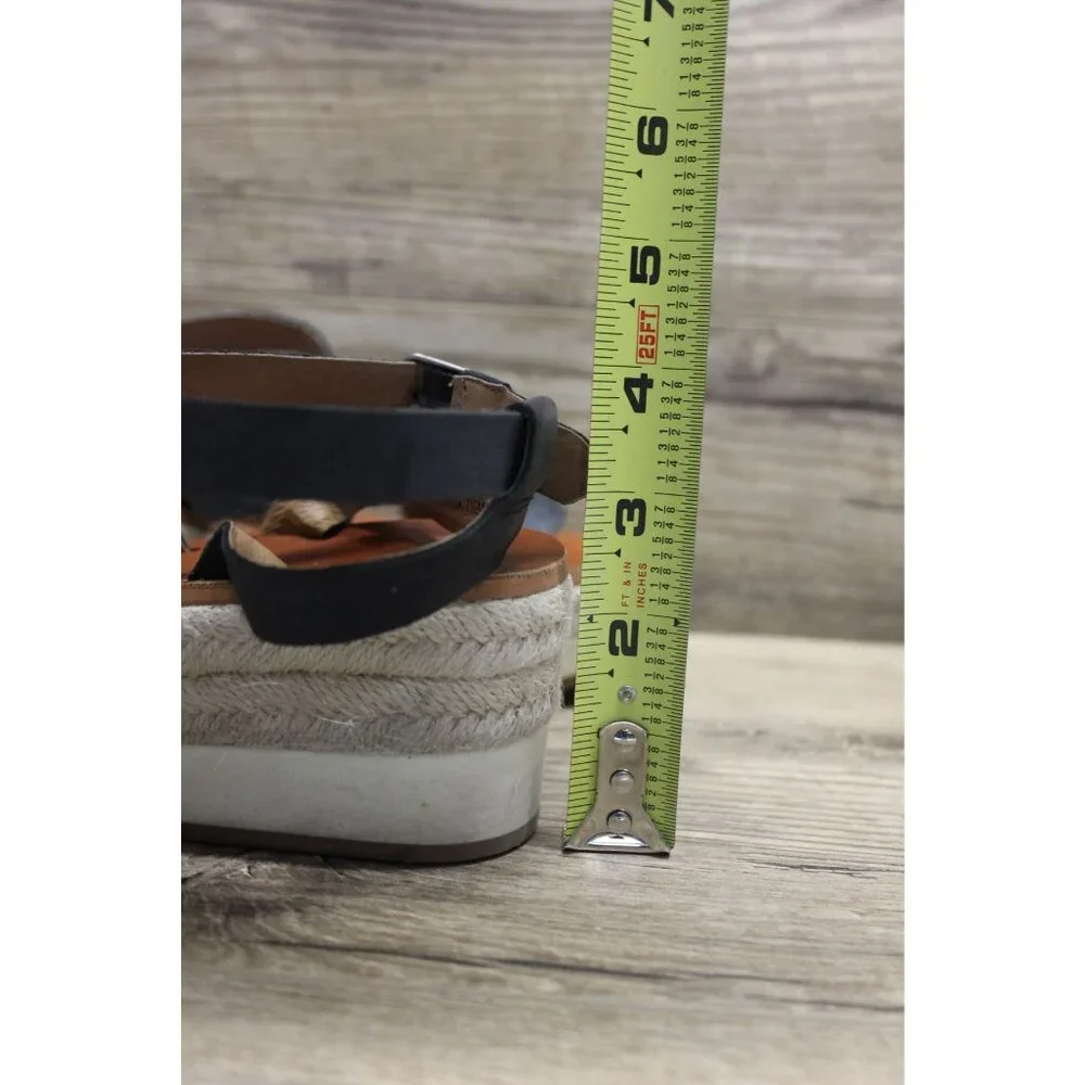 Lucky‎ Brand women's Jasmei strappy leather espadrille wedge sandals 7.5M